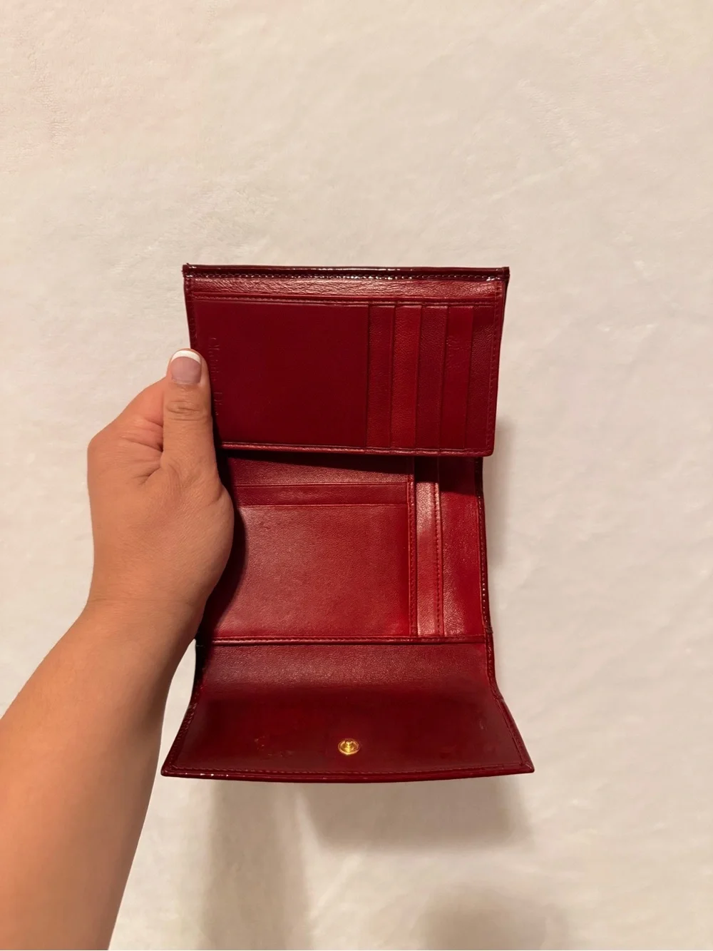 Christian Dior Patent Cannage Mini Lady Dior Wallet
